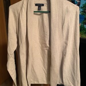 Lands' End Women's Open Front Cardigan in Cream